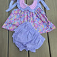 Spring Purple Floral Bow Ruffle Bloomer Set Rylee Faith