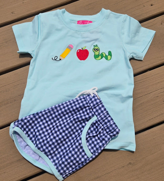Blue Worm Back to School Short Set Scout and Holland