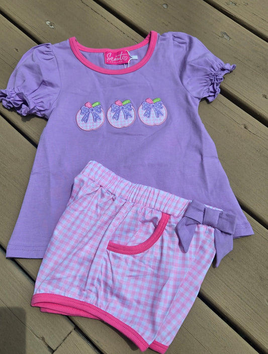 Purple Apple Back to School Short Set Scout and Holland