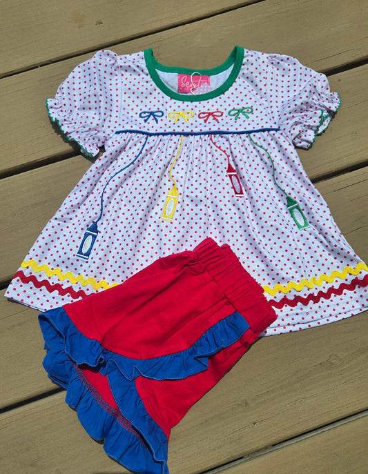 Crayon Back to School Short Set Scout and Holland