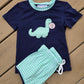 Navy Dino Applique Collection - Boy Short Set Boyis