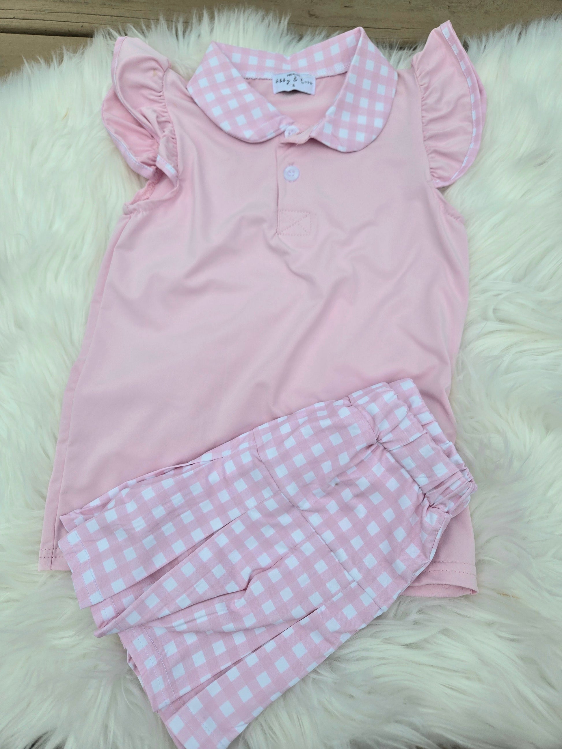 Pink Active Ruffle Skort Set Honeydew
