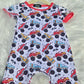 Monster Truck Mayhem Boy Print Romper Clover Cottage