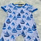Sailboat Boy Print Romper Clover Cottage