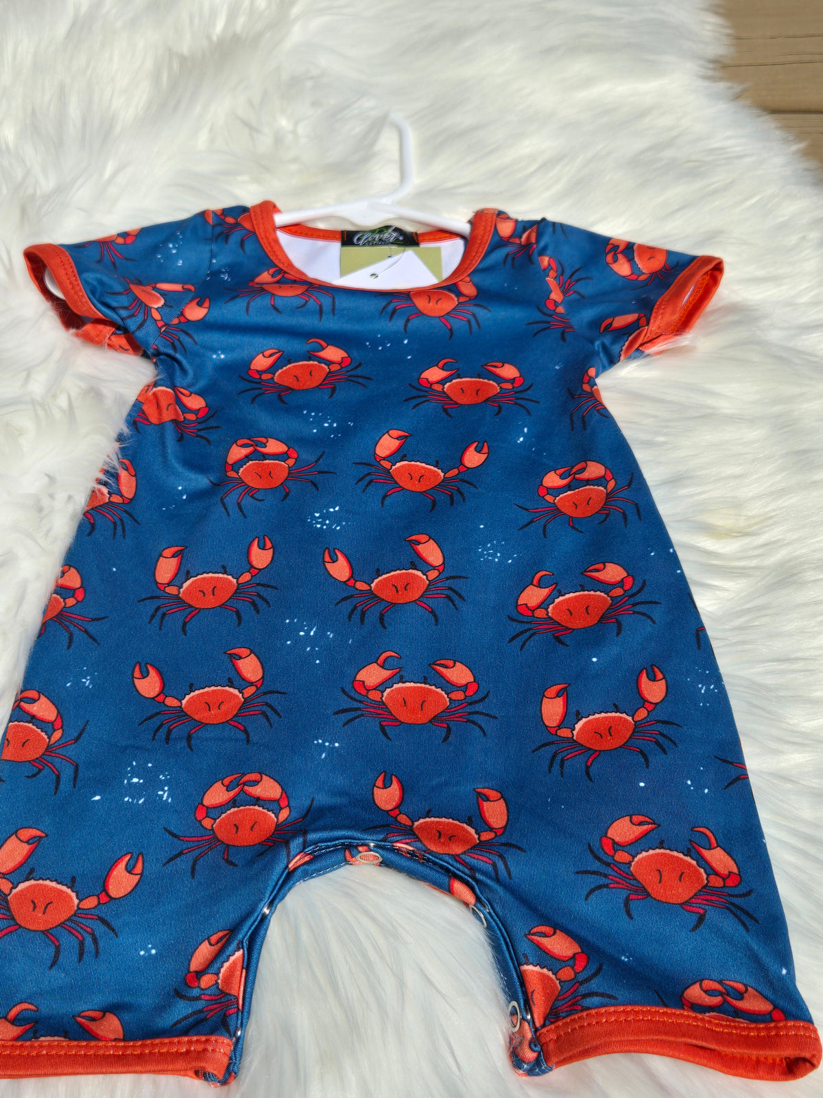 Pinchy Boy Print Romper Clover Cottage