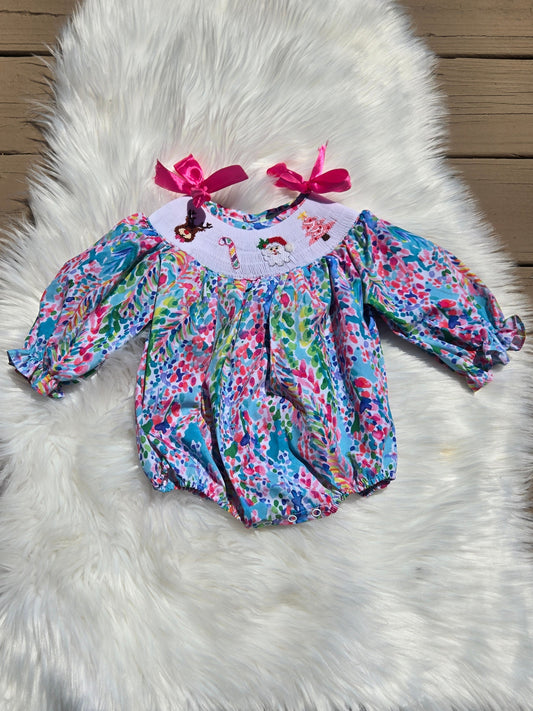Handsmocked Christmas Paradise Bubble Ambabie