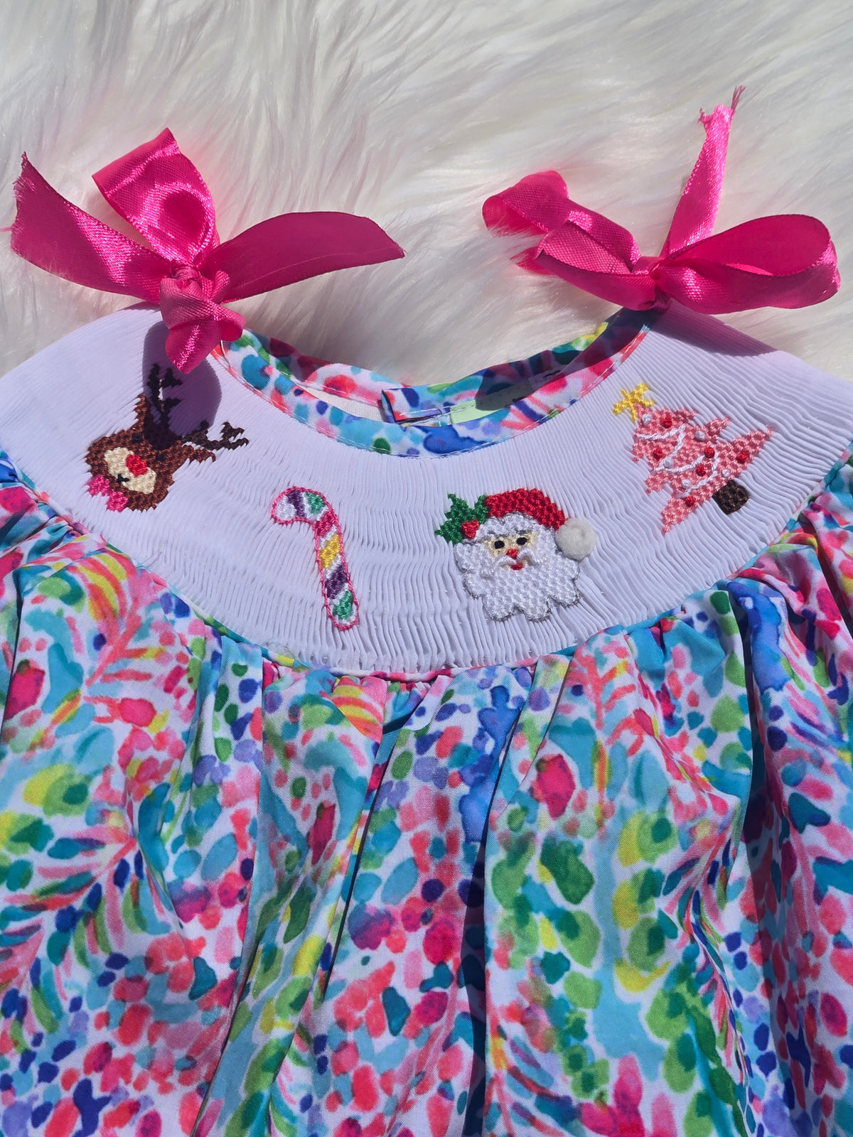 Handsmocked Christmas Paradise Bubble Ambabie