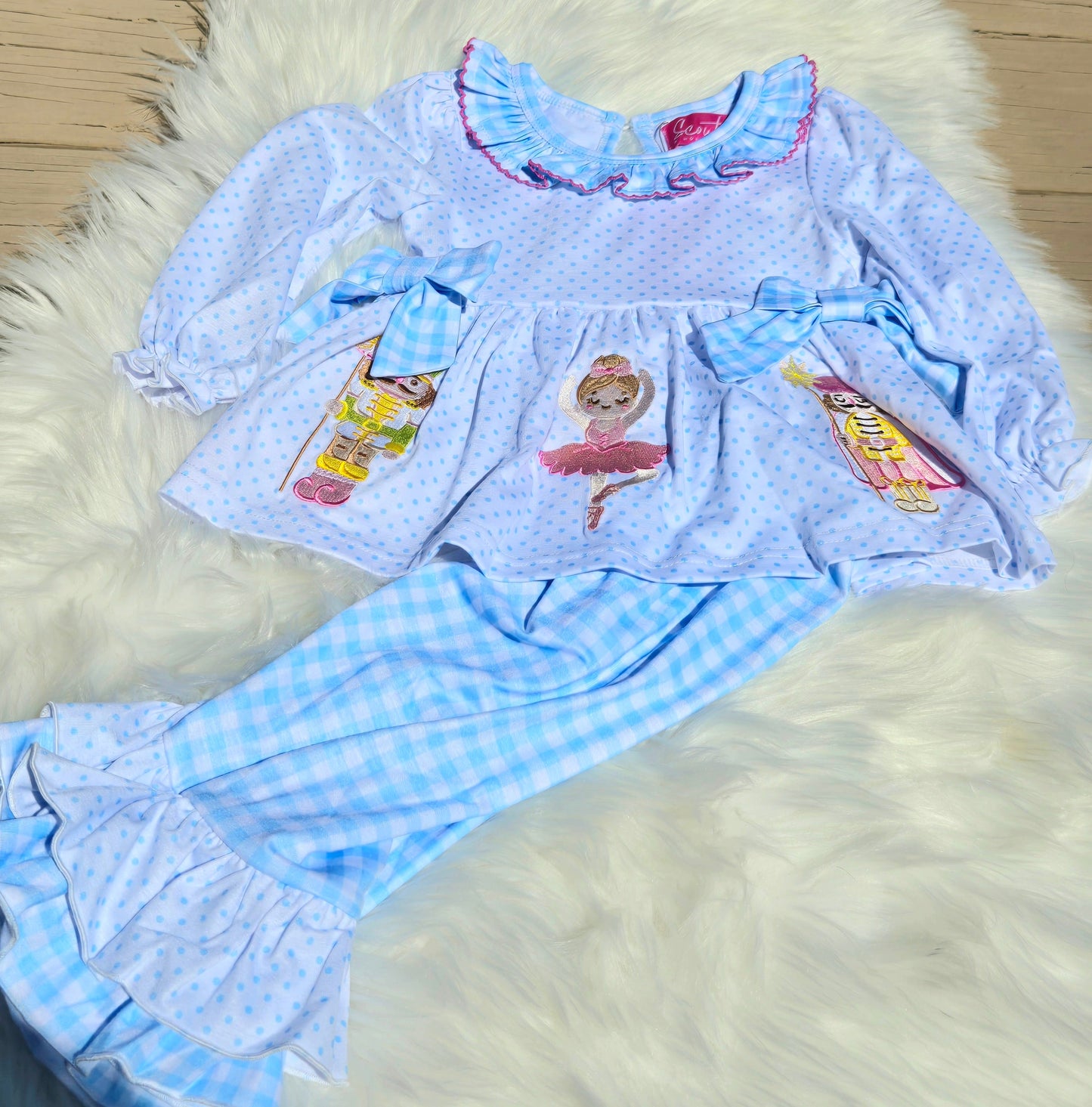 Blue Polka Dot Nutcracker Pants Set Scout and Holland