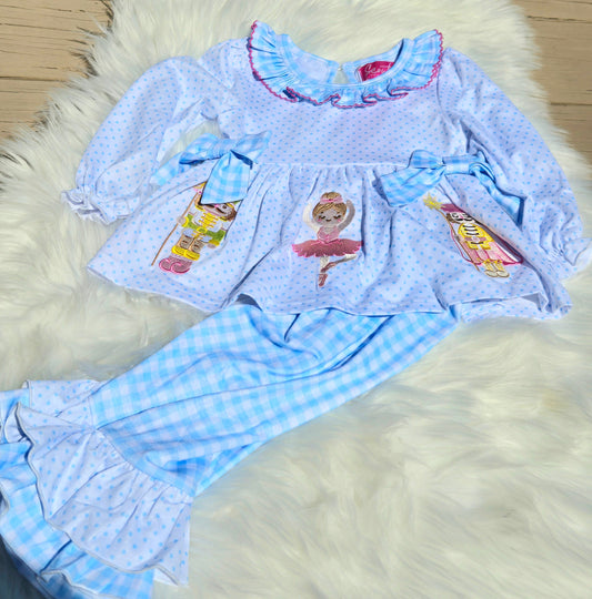Blue Polka Dot Nutcracker Pants Set Scout and Holland