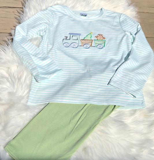 Blue Stripe Nutcracker Boys Pants Set Honeydew