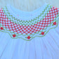 White Christmas Roses Hand Smocked Bishop Dress Dovie Jane