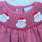 Red Gingham Santa Hand Smocked Bishop Dress Dovie Jane