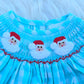 Mint Gingham Santa Hand Smocked Bishop Dress southernsweetpea