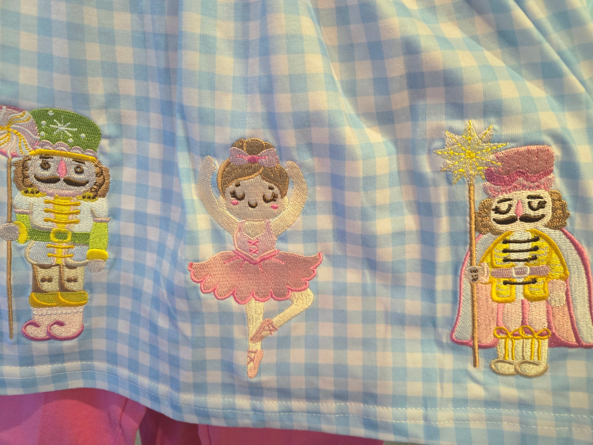Blue Gingham Nutcracker Pants Set Honeydew