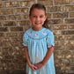 Mint Gingham Santa Hand Smocked Bishop Dress Dovie Jane