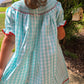 Mint Gingham Santa Hand Smocked Bishop Dress Dovie Jane