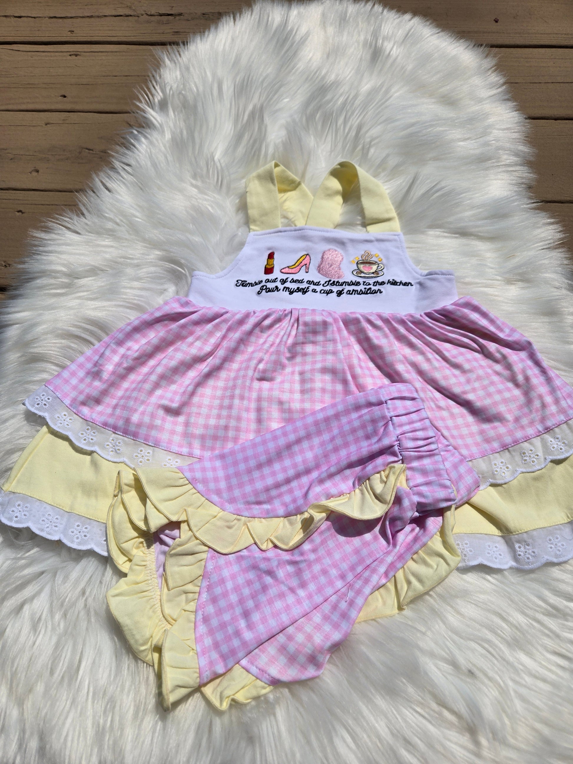 Pour myself a Cup of Ambition Shorts Set Little Reese and Co