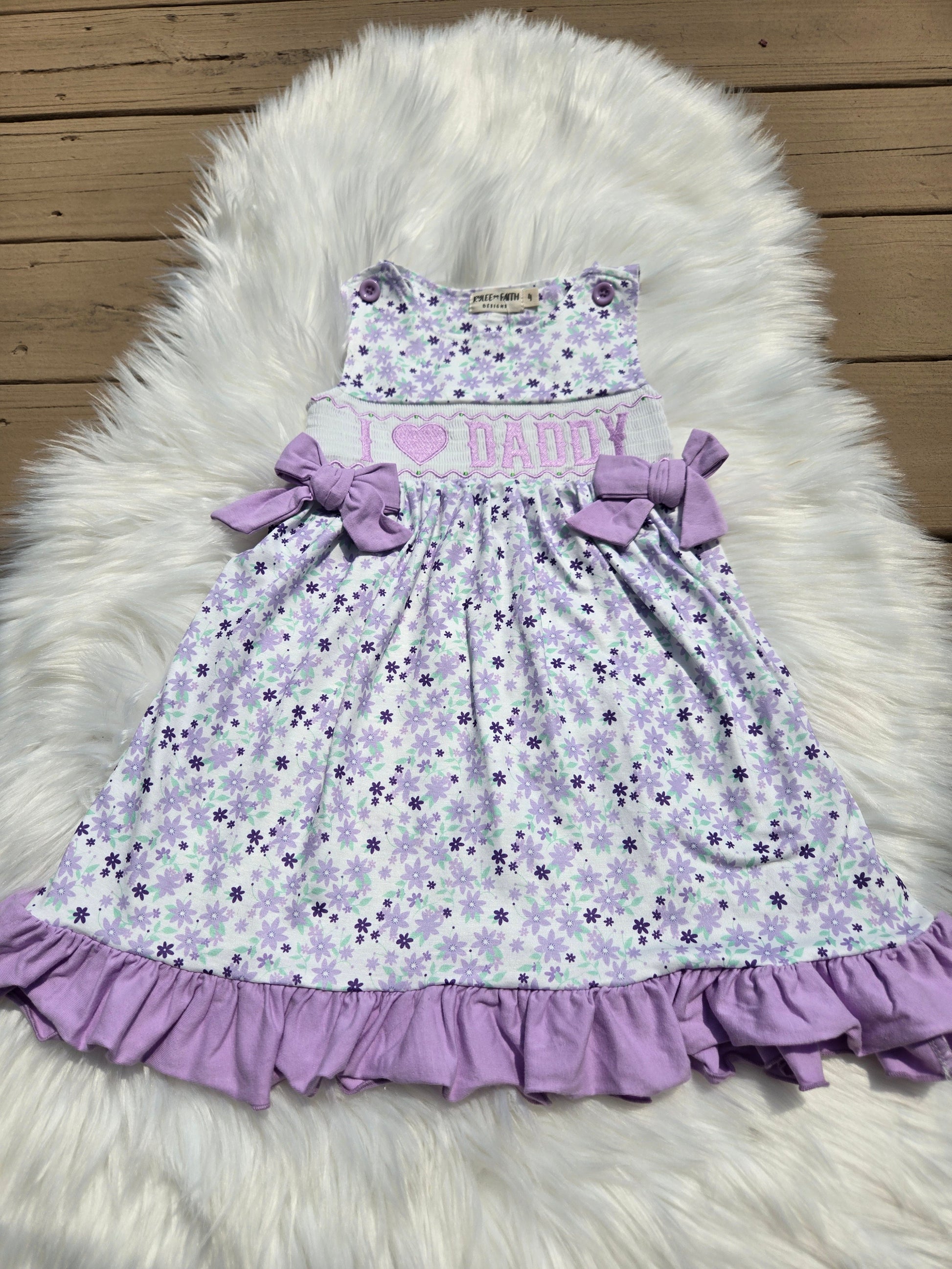 I Love Daddy Purple Floral Dress Rylee Faith