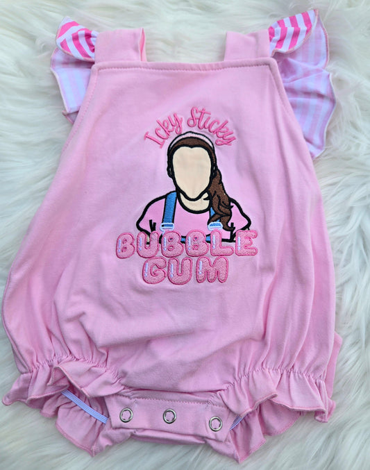 Icky Sticky Bubblegum Romper Three Sisters and a Kid