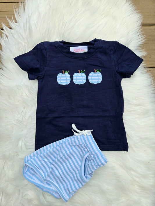 Blue Pumpkin Applique Coquette Collection Boyis
