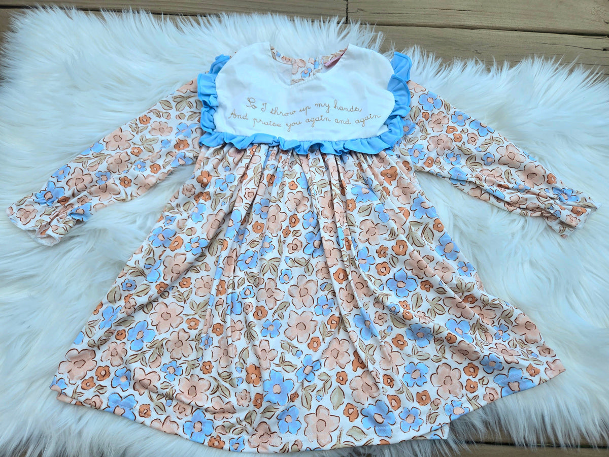 I Throw My Hands Up Hallelujah Embroidery Collection - Girl Dress Sweet Haven Boutique