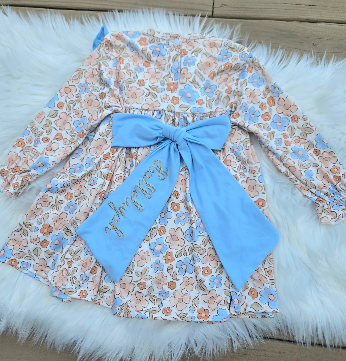 I Throw My Hands Up Hallelujah Embroidery Collection - Girl Dress Sweet Haven Boutique