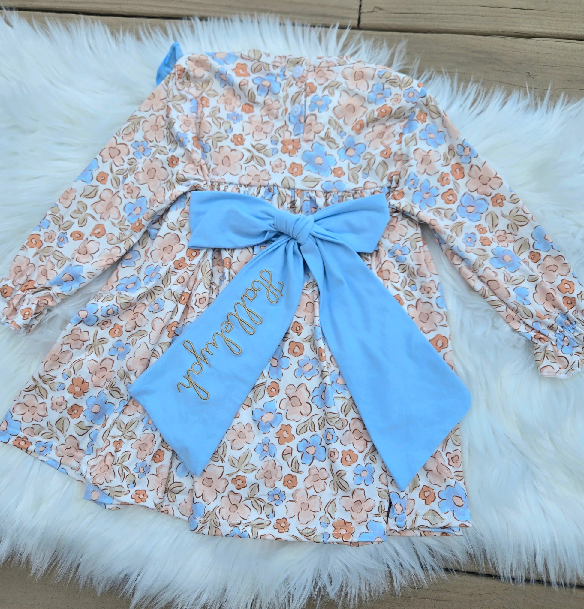 I Throw My Hands Up Hallelujah Embroidery Collection - Girl Dress Sweet Haven Boutique