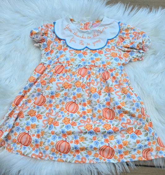 Give Thanks To the Lord for He is Good Embroidery Collection - Girl Dress Sweet Haven Boutique