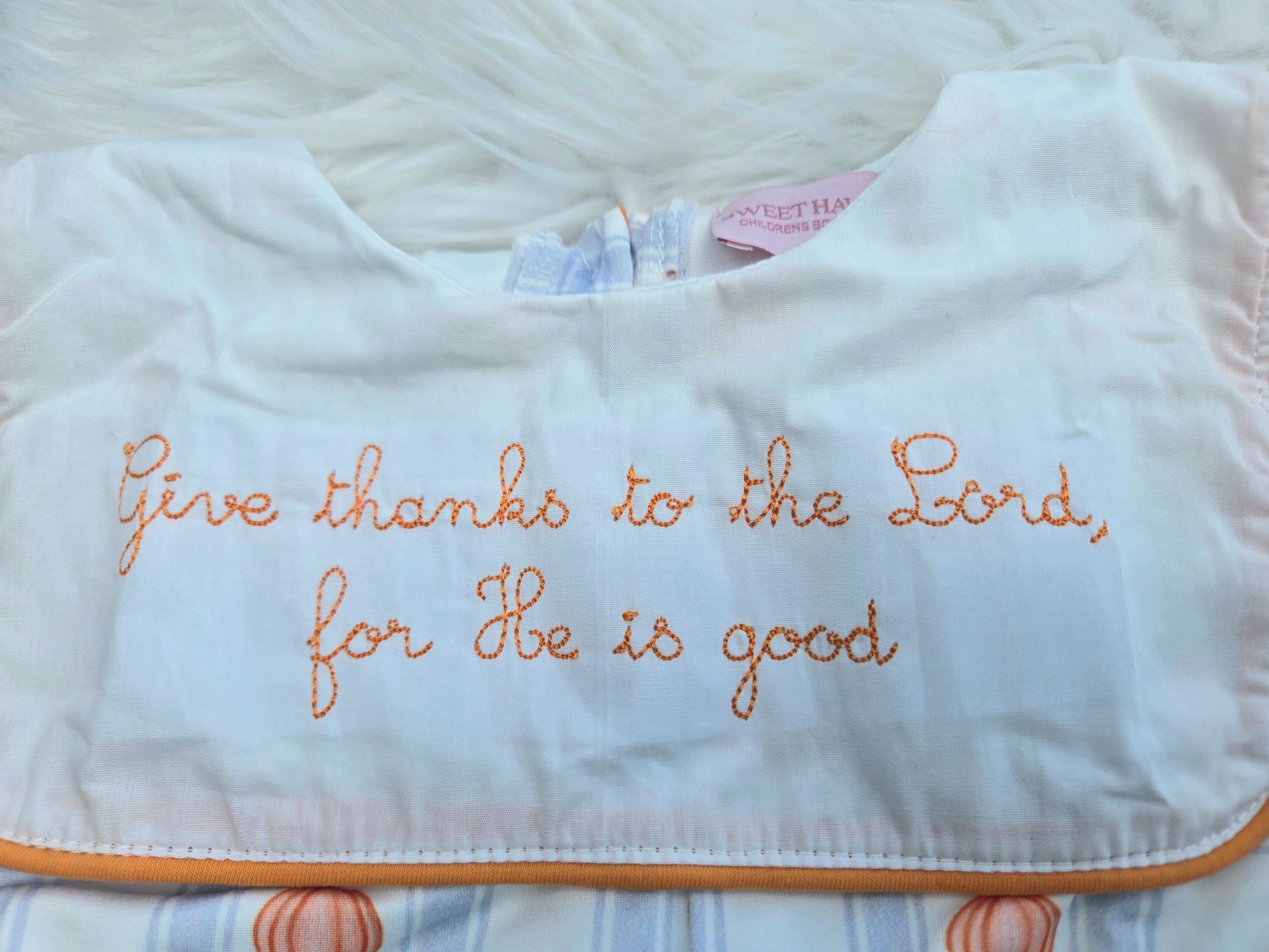 Give Thanks To the Lord for He is Good Embroidery Collection - Boy Jonjon Sweet Haven Boutique