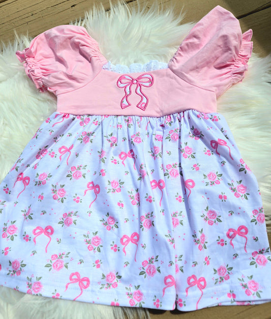 Pink Bow Floral Cottage Collection Dress Boyis