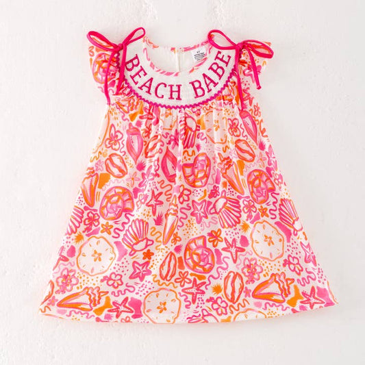 Pink Beach Babe Machine Smocked Dress Auraquise