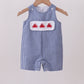 Blue Crab Embroidery Gingham JonJon Honeydew