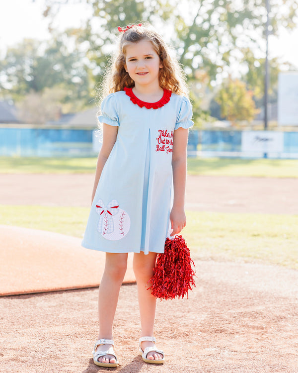Take Me Out To The Ball Game Pleat Dress Smock Candy
