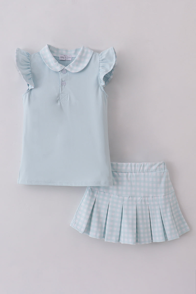 Blue Active Ruffle Skort Set Honeydew