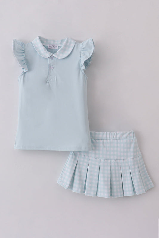 Blue Active Ruffle Skort Set Honeydew