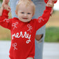 Christmas Candy Cane Merry Knit Baby Romper Rylee Faith