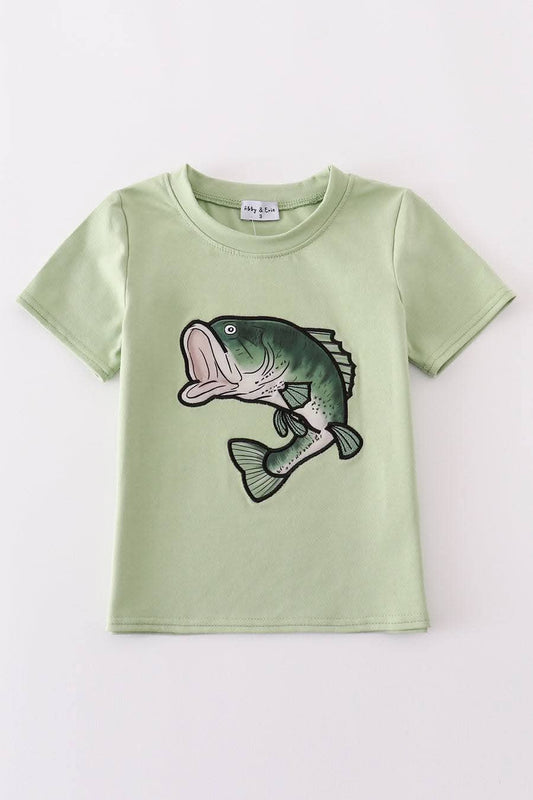 Green Fish Applique Honeydew