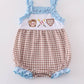 Blue Baseball Girl Romper Honeydew