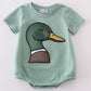 Green Fish Applique Boy Bubble Honeydew