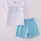 White Starfish Embroidery Smocked Boy Set Honeydew