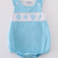 White Starfish Embroidery Smocked Boy Bubble Honeydew