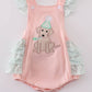 Pink Puppy Birthday Applique Girl Bubble Honeydew