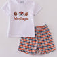 White Auburn Embroidery Boy 2 Pc Set Honeydew