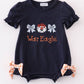 Navy Auburn War Eagle Embroidery Girl Bubble Honeydew