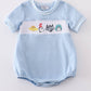 Blue Dr S Embroidery Smocked Boy Bubble Honeydew