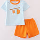 Blue Stripe Go Fishing Applique 2 Pc Boy Set Honeydew