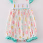 Mint Ice Cream Embroidery Girl Bubble Honeydew