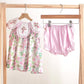 Pink Easter Embroidery Floral Girl Set Honeydew