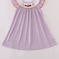 Purple Pumpkin Ghost Embroidery Dress Honeydew