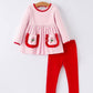 Christmas Candy Cane Embroidery Striped Girl Set Rylee Faith